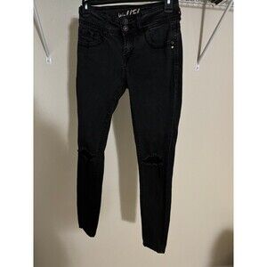 Wallflower Black Denim Skinny Jeans w/ Knee Holes - Size 3